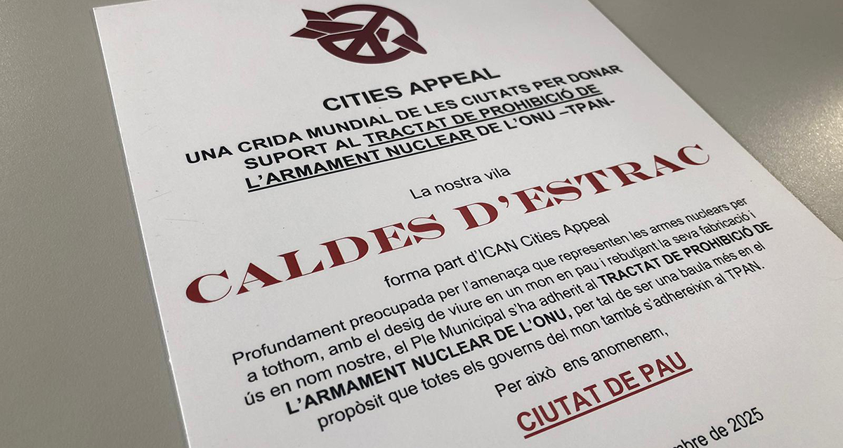 Municipi Adherit Tractat de Prohibició d'Armes Nuclears Municipi Adherit Tractat de Prohibició d'Armes Nuclears