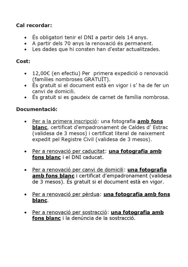Barricada aeropuerto filtrar Ajuntament de Caldes d'Estrac - SERVEI DE RENOVACIÓ I EXPEDICIÓ DE DNI 30  MAIG 2023