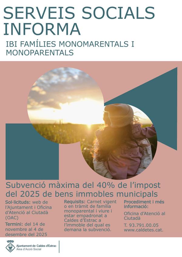 Cartell Subvencions IBI Monoparental 2025