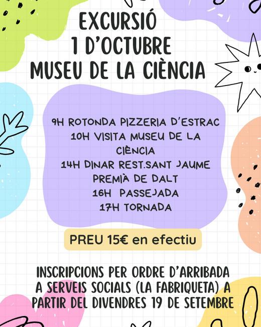 cartell excursi&oacute; museu ci&egrave;ncia