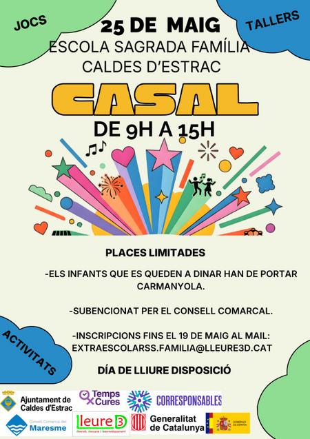 cartell dilluns 25 de maig dia casal pel dia de lliure disposici&oacute; Escola Sagrada Fam&iacute;lia