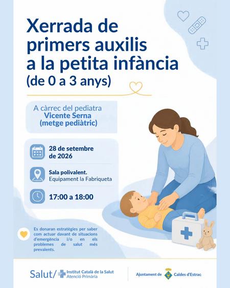 Cartell de la xerrada de primers auxilis a la petita inf&agrave;ncia