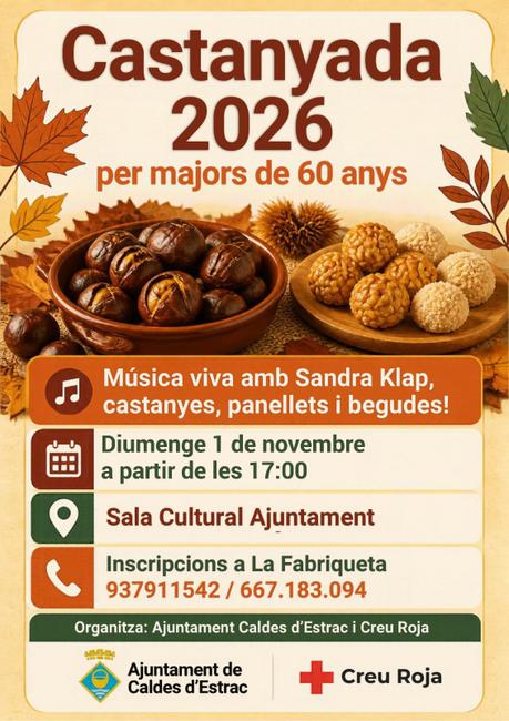 Cartell amb nova data de la Castanyada 2026 per a majors de 60 anys