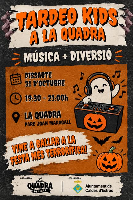 Cartell del Tardeo a la Quadra del Halloween 2026 de Caldes d'Estrac