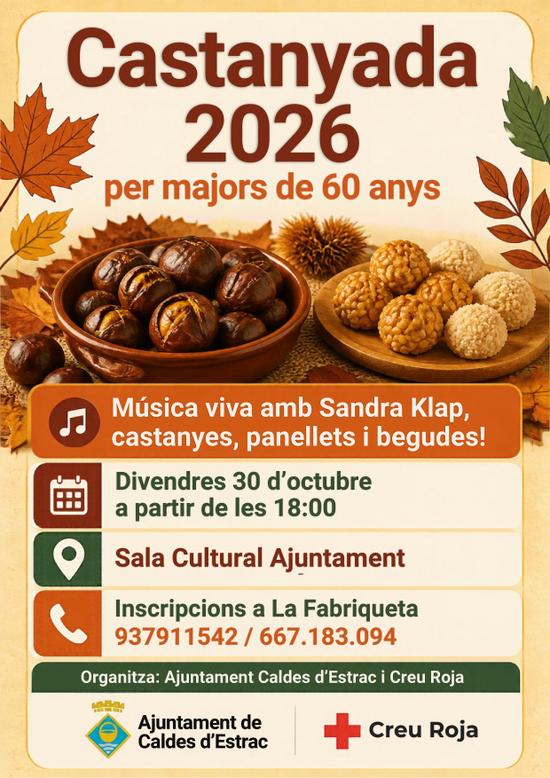 Cartell de la Castanyada 2026 per a majors de 60 anys