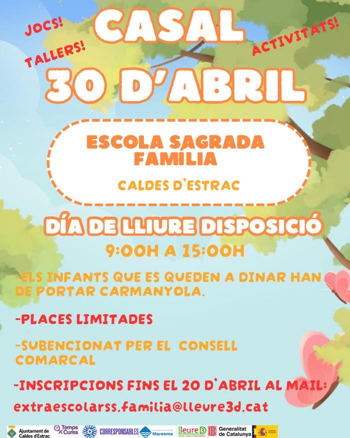 Cartell complet del Casal de l'Escola Sagrada Fam&iacute;lia