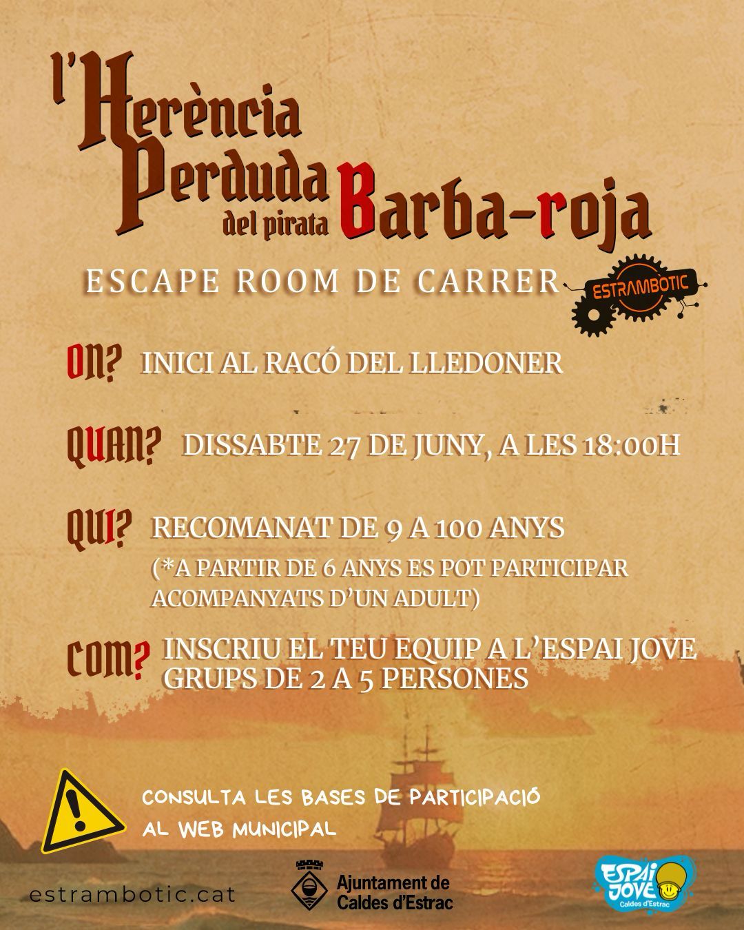 Cartell de l'Escape Room “L�Her�ncia perduda del pirata Barba-roja”