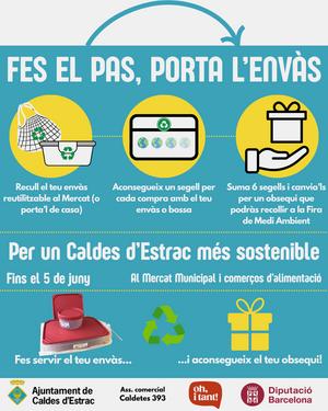 La campanya Fes el pas, porta l'env&agrave;s per fomentar el consum sostenible a Caldes d'Estrac