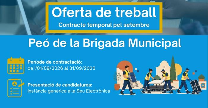 oferta de treball pe&oacute; brigada